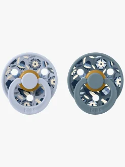 Sutter & Suttesnore|BIBS x Liberty Colour Bobo Sut 2-pak Latex Str. 2, Dusty Blue Mix Blå