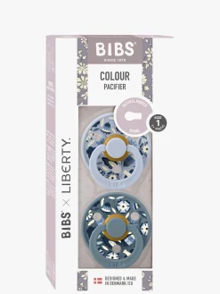 Sutter & Suttesnore|BIBS x Liberty Colour Bobo Sut 2-pak Latex Str. 1, Dusty Blue Mix Blå/Flerfarvet