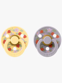 Sutter & Suttesnore|BIBS x Liberty Colour Strawberries Sut 2-pak Latex Str. 1, Pale Butter Mix Grå/Flerfarvet