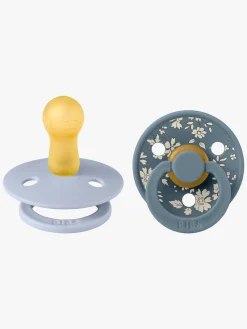 BIBS Sutter & Suttesnore-x Liberty Colour Sut 2-Pak Latex Str. 2 Rund, Capel/Dusty Blue Mix