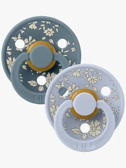 BIBS Sutter & Suttesnore-x Liberty Colour Sut 2-Pak Latex Str. 2 Rund, Capel/Dusty Blue Mix