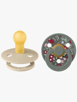 Sutter & Suttesnore|BIBS x Liberty Colour Sut 2-Pak Latex Str. 1 Rund, Chamomile Lawn/Pine Mix Hvid/Grøn