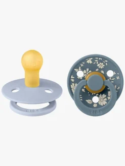 Sutter & Suttesnore|BIBS x Liberty Colour Sut 2-Pak Latex Str. 1 Rund, Capel/Dusty Blue Mix Blå