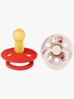 BIBS Sutter & Suttesnore-x Moomin Colour Dancing Sut 2-pak Latex Str. 2, Candy Apple