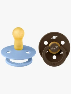 Sutter & Suttesnore|BIBS x Planet Nusa Colour Sutter 2-pak Latex Str. 2, Sky Blue Mix Blå