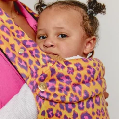 Bæreseler, Strækvikler & Bærestole|BizziGrowin Bizzi Growin Nomad Air Bæresele, Crazy Cat Orange/Lyserød/Lilla