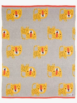 Interiør|BizziGrowin Bizzi Growin Strikket Tæppe Aio Baby, Leopard Gul