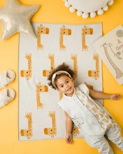 Børn BizziGrowin Interiør-Bizzi Growin Strikket Tæppe Aio Baby, Gilbert Giraffe