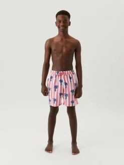 Børn BjornBorg Uv & Strand-Björn Borg Kenny Badeshorts, Bb Palmstripe Sunkist Coral