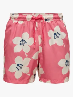 Uv & Strand|BjornBorg Björn Borg Kenny Badeshorts, Bb Graphic Floral Sunkist Coral