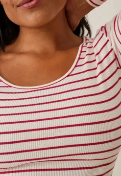 Tøj Til Mor|Boob Signe midi Kjole, Stripe White/Red