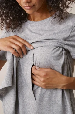 Tøj Til Mor|Boob Vente/Amme T-Shirt, Grey Melange Grå
