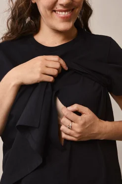 Tøj Til Mor|Boob Vente/Amme T-Shirt, Svart Sort