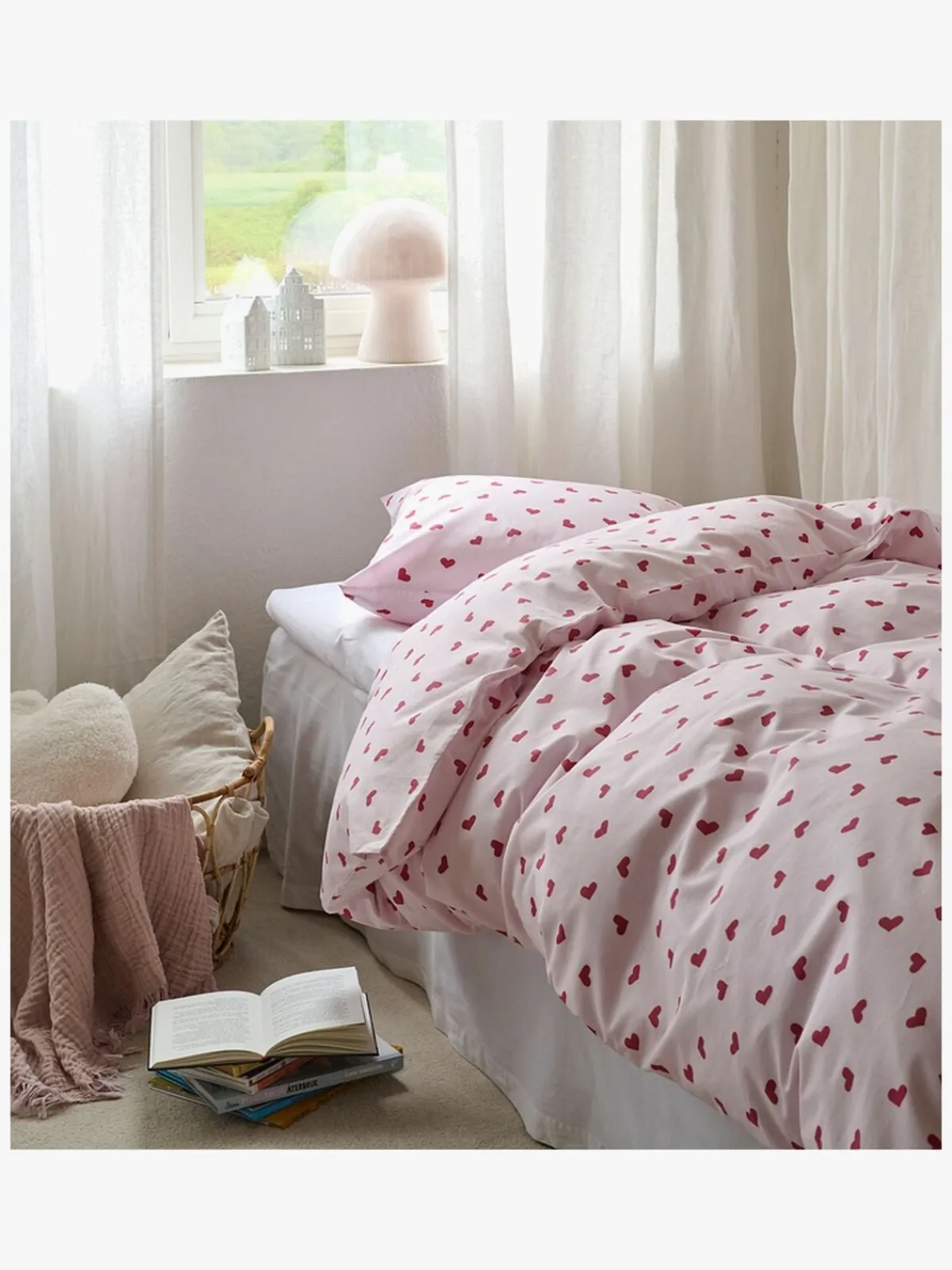 Sengetøj|Borgans Borganäs Sengesæt Hjärtrud 150x210, Pink