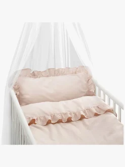 Sengetøj|Borgans Borganäs Sengesæt Tremmeseng Volang 100 x 130 2-delt, Pink Lyserød