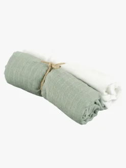 Interiør|Borgans Borganäs Stofble 70x70 2-pak, Grøn Grøn/Hvid