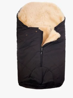 Køreposer|Bozz Lammeskindskørepose Small Klippet, Black/Nature