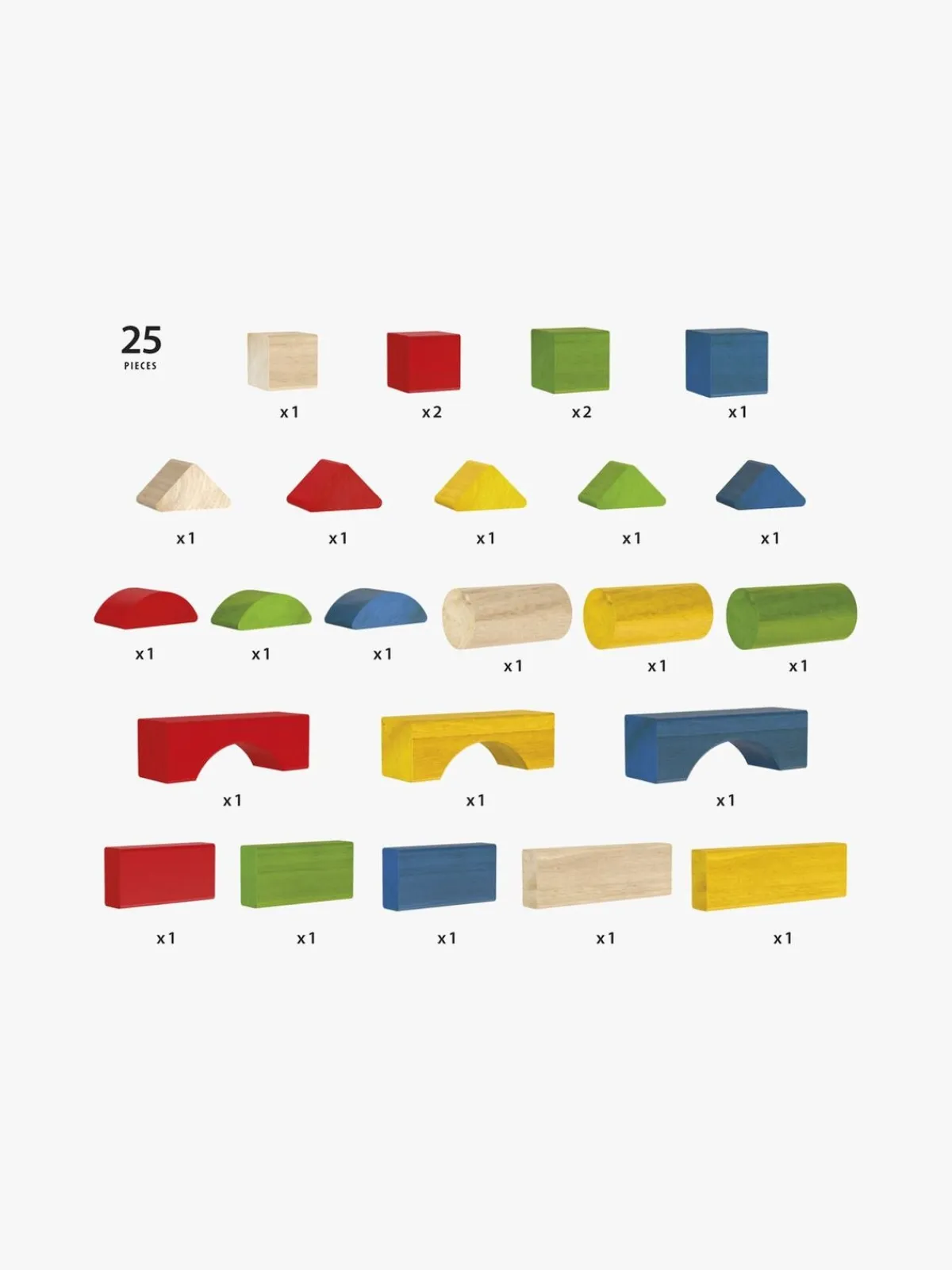 Brio Trælegetøj|Babylegetøj-30114 Byggeklodser Farvede 25 stk