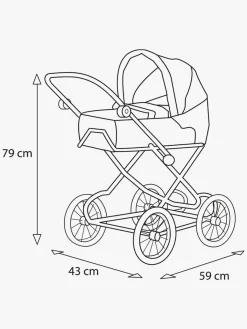 Dukker & Bamser|Brio 24891375 Dukkevogn Kombi, Lyserød