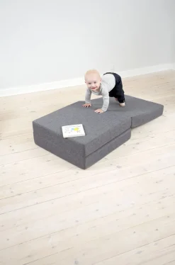 Børnemøbler|KlipKlap by 3 Fold Single Madras, Mørkegrå Grå