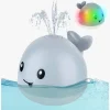 CarloBaby Vandlegetøj-Badelegetøj Vandsprøjtende Hval m. Lys, Grå