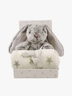 Interiør|CarloBaby Fleecetæppe & Bamse Kanin, Grå Grå/Beige