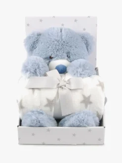 Børn CarloBaby Interiør-Fleecetæppe & Bamse Bamse, Blå