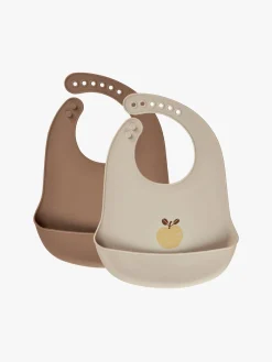 Spisetid|CeLaVi Silicon Hagesmæk 2-pak, Rubber Brun