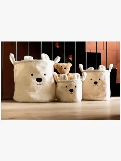 Opbevaring|Childhome Opbevaringskurv 3-pak Teddy, Offwhite Hvid