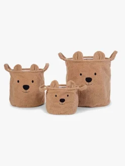 Opbevaring|Childhome Teddy Opbevaringskurv 3-Pak, Brun