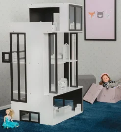 Dukker & Bamser|CloudberryCastle Cloudberry Castle Dukkehus, Sort/Hvid