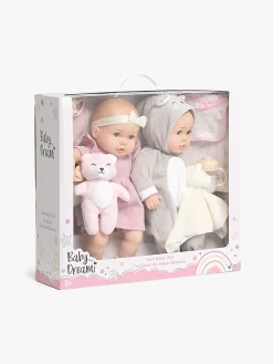 CloudberryCastle Dukker & Bamser-Cloudberry Castle Gavesæt Dukke Twins Deluxe 35 cm, Lyserød/Hvid