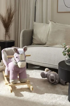 Gyngeheste & -Dyr|CloudberryCastle Cloudberry Castle Gyngehest med Ryglæn, Pink Lyserød/Hvid