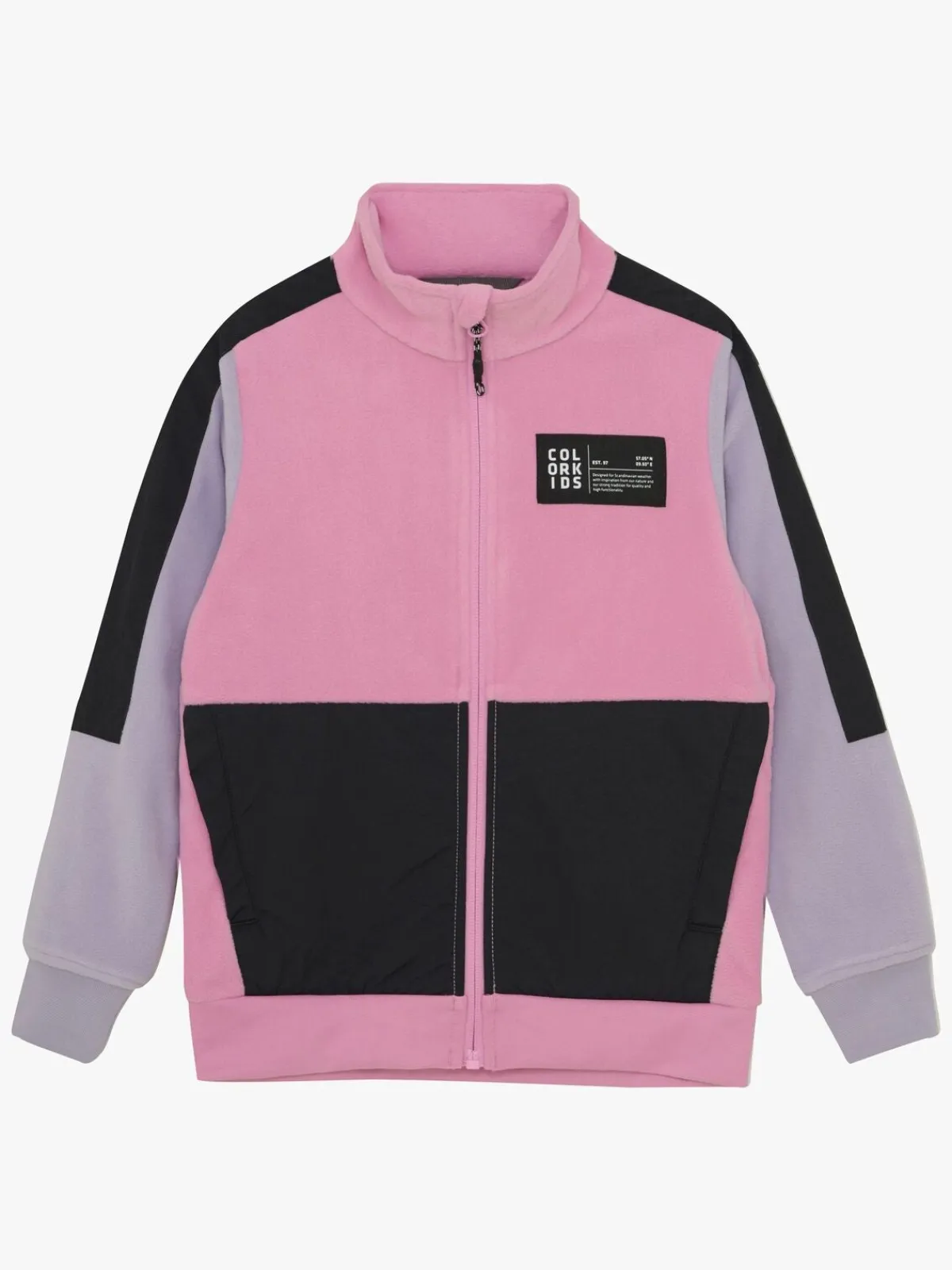 Fleecetøj|ColorKids Color Kids Fleecetrøje, Lilac Chiffon Lyserød/Lilla/Sort