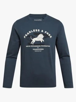 Børn Craghoppers Overdele-NosiLife Cruz  Insektafvisende Langærmet Trøje, Blue Stone Lion