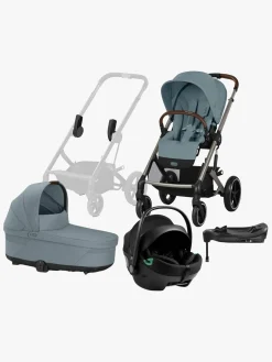Duo- & Kombivogne|Cybex BALIOS S Lux Duovogn inkl. Axkid GOKID Babyautostol & Base, Stormy Blue