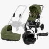 Cybex Duo- & Kombivogne-BALIOS S Lux Duovogn inkl. Axkid GOKID Babyautostol & Base, Moss Green
