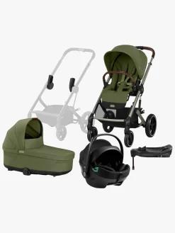 Cybex Duo- & Kombivogne-BALIOS S Lux Duovogn inkl. Axkid GOKID Babyautostol & Base, Moss Green