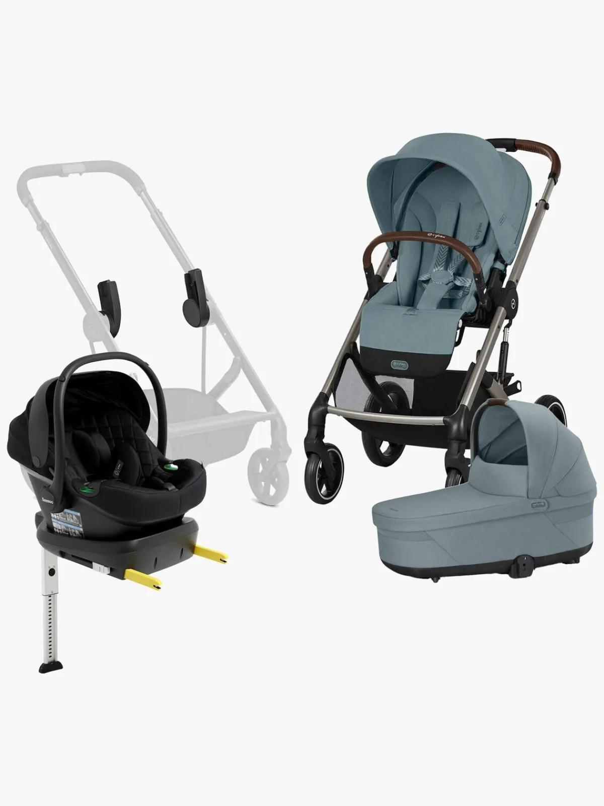 Cybex Duo- & Kombivogne-BALIOS S Lux Duovogn inkl. Beemoo Route i-Size & Base, Stormy Blue/Black Stone