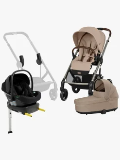 Duo- & Kombivogne|Cybex BALIOS S Lux Duovogn inkl. Beemoo Route i-Size & Base, Almond Beige/Black Stone