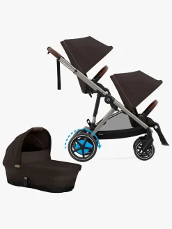 Cybex Søskendevogne-e-Gazelle S Søskendevogn inkl. Liggedel, Chocolate Brown/Taupe