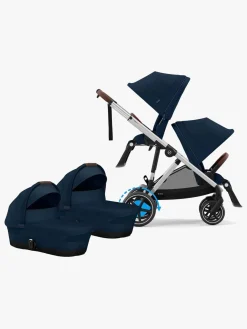 Tvillingevogne|Cybex e-Gazelle S Tvillingevogn, Ocean Blue/Silver