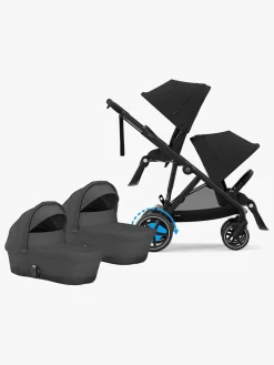 Tvillingevogne|Cybex e-Gazelle S Tvillingevogn, Moon Black/Black