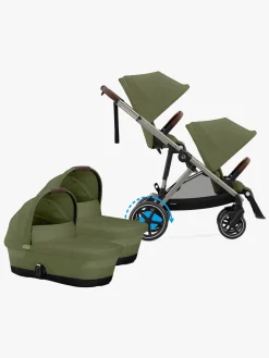 Vognpakker|Cybex e-Gazelle S Tvillingevogn, Moss Green/Taupe
