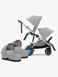 Tvillingevogne|Cybex e-Gazelle S Tvillingevogn, Stone Grey/Silver