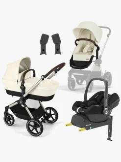Vognpakker|Cybex EOS Lux Duovogn inkl. Maxi-Cosi CabrioFix i-Size Autostol Baby & Base, Taupe/Seashell Beige