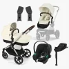 Cybex Vognpakker-EOS Lux Duovogn inkl. Aton B2 i-Size Autostol Baby & Base, Taupe/Seashell Beige