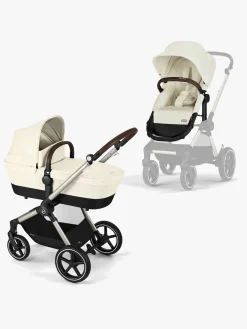 Cybex Vognpakker-EOS Lux Duovogn inkl. Aton B2 i-Size Autostol Baby & Base, Taupe/Seashell Beige