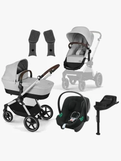 Cybex Vognpakker|Autostolspakker-EOS Lux Duovogn inkl. Aton B2 i-Size Autostol Baby & Base, Silver/Lava Grey