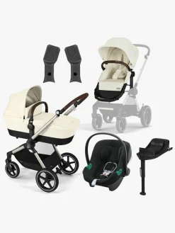 Autostolspakker|Cybex EOS Lux Duovogn inkl. Aton B2 i-Size Autostol Baby & Base, Taupe/Seashell Beige